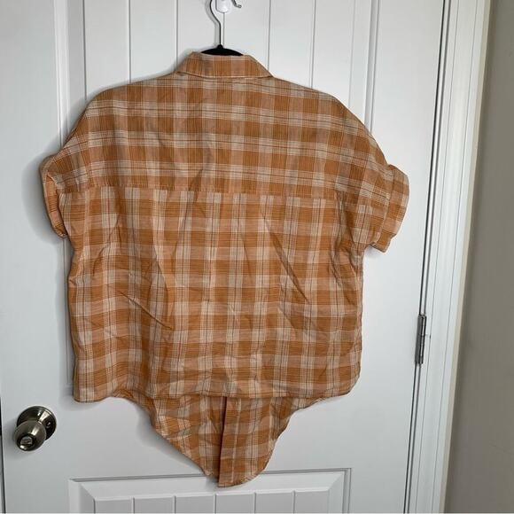 Madewell Colwell plaid tie front button front short sleeves shirt size XXS - Picture 8 of 8